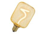 Osram Decor Lampada Led Quadrata Con Filamento A Spirale, Vetro Trasparente Senza Piombo Color Oro, 3,5 W, Accogliente Bianco Caldo 818, 170Lm/1800K, Filettatura A Vite E27, Dimmerabile, Diametro 100 Mm.