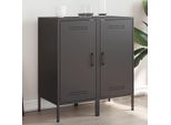 Vidaxl Credenze 2 Pezzi Nero 36X39X79 Cm Acciaio