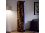 2025 Vetrina Moderna Con Illuminazione A Led Rovere Fumé 41,5X32,5X200 Cm - Cassettiere,Design 6785881 2Parti