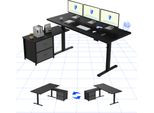 Scrivania Regolabile In Altezza Flexispot 160 X 70 Cm Regolabile Elettricamente In Altezza A L Con Cassetti&Spazio Di Archiviazione Scrivania Reversibile Sit-Stand Nera