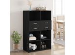 Best MöBel Vitrinenschrank Highboard Black 80X42,5X124 Cm Materiale A Base Di Legno - Cassettiere Cloris New6535391 2Parcel