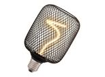 Osram Decor Led Quadrato Con Filamento A Spirale In Vetro Nero Trasparente Senza Piombo In Accogliente Bianco Caldo 818, Dimmerabile, Con Attacco A Vite E27, Diametro 100 Mm.