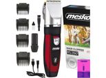 Mesko MS2847 Tagliapeli Professionale Per Animali Domestici, Senza Fili, Professionale Nero/Rosso