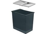 Cestino Interno Hailo 1050209 Grigio Scuro 24 Litri 345 X 220 X 350 Mm Con Coperchio