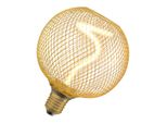 Osram Decor Led Globe Con Filamento A Spirale, 3,5W, Accogliente 818 Bianco Caldo, 170Lm/1800K, Vetro Trasparente Dorato Senza Piombo, Filettatura A Vite E27, Dimmerabile, Diametro 125 Mm.