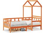Vidaxl Letto Da Giorno Con Tetto A Cera Marrone 80X200 Cm In Legno Di Pino Massiccio