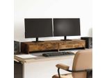 Vidaxl Supporto Per Monitor Con Cassetti In Rovere Fumé 100X27X15 Cm