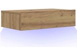 Mobile Tv Con Luci Led Rovere Artigianale 60X35X15,5 Cm