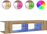 Vidaxl Mobile Tv Con Luci Led Rovere Artisan 135X39X30 Cm
