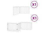 Vidaxl Cancelletto Per Cani 6 Pezzi Con Porta Pieghevole Bianco 480 Cm In Legno Di Pioppo