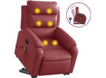 Vidaxl Poltrona Per Massaggi Con Ausilio Per L'assistenza In Piedi In Pelle Finta Rosso Vino