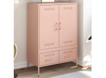 Design New Vetrina Armadio Alto Rosa 68X39X101,5 Cm Acciaio - Cassettiere MöBel2025 CHY5863170 1Pacco