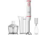 Solac BA5614, Frullatore A Mano, Tritaghiaccio, 1000 W, Rosso, Trasparente, Bianco
