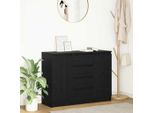 Best MöBel Credenza Con Cassetti Look Rovere Nero 100,5X35X76 Cm - Cassettiere Cloris New7575753 2Parcel