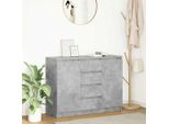 2025 Credenza Vetrina Moderna Con Cassetti Grigio Cemento 100,5X35X76 Cm Materiale Legno - Cassettiere,Design 6086179 2Parti