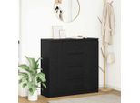 Vidaxl Credenza Con Cassetti In Rovere Nero 100,5X35X98,5 Cm