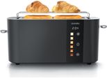 Tostapane Arendo 2 Fette, Tostapane A Fessura Lunga, Fessura Lunga, Acciaio Inox, 1000W, Display Con Indicatore Del Tempo Residuo, Piano Per Il Pane, Funzione Di Scongelamento, Alloggiamento Termoisolante, Display Touch, Nero