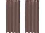 Vidaxl Tende In Voile Con Occhielli 2 Pz. Marrone 140X225 Cm