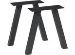 Set Di 2 Telai Da Tavolo 'Heustreu' Per Tavolino Panca In Acciaio 40 X 40 Cm Nero