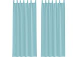 Vidaxl Tende In Voile Con Passanti 2 Pz. Turchese 140X260 Cm