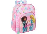 Zaino Scuola Barbie Painterly Pink Sky Blue 32 X 38 X 12 Cm
