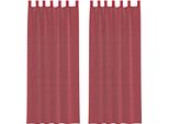 Vidaxl Tende In Voile Con Passanti 2 Pz. Rosso Vino 140X260 Cm