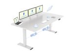 Flexispot QB2 Scrivania Regolabile In Altezza Elettricamente 180X80Cm, 2 Motori Potenti, Portata 120 Kg, Protezione Anticollisione, 4 Funzioni Di Memoria (Bianco)
