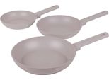 Berlinger Haus Set Di 3 Padelle Antiaderenti In Alluminio Forgiato Per Fornelli A Induzione, Manico Ergonomico, , 20/24/28 Cm, Collezione Taupe