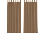 Vidaxl Tende In Voile Con Passanti 2 Pz. Marrone Chiaro 140X260 Cm