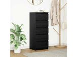 Maison Exclusive - Credenza Con Cassetti Effetto Rovere Nero 37,5X35X99 Cm