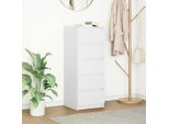 2025 Credenza Moderna Con Cassetti Bianco 37,5X35X99 Cm Materiale A Base Di Legno - Cassettiere,Design 4867978 1Pacco