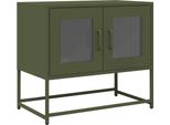 Vidaxl Mobile Tv Verde Oliva 68X39X60,5 Cm Acciaio Laminato A Freddo