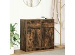 Vidaxl Credenza Con Cassetto In Rovere Fumé 80X34X76 Cm Materiale A Base Di Legno