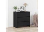 Vidaxl Credenza Look Rovere Nero 70X41X75 Cm Materiale A Base Di Legno