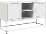 Mobile Tv Vidaxl Bianco 100,5X39X60,5 Cm Acciaio