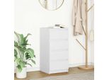 Credenza Vetrina Semplice Bianca 37,5X35X76 Cm Materiale Legno - Cassettiere DE1366921 1Pacco