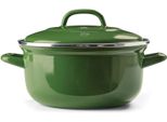 Bk Indigo Casseruola Smaltata Con Coperchio Con Rivestimento Antiaderente In Ceramica Senza Pfas, 24 Cm/4,2 Litri, Induzione, Lavabile In Lavastoviglie