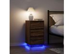 Vidaxl Comodino Con Luci Led Effetto Rovere Marrone 38X34X65 Cm