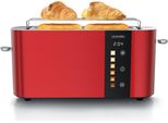 Tostapane Arendo 2 Fette, Tostapane A Fessura Lunga, Fessura Lunga, Acciaio Inox, 1000W, Display Con Indicatore Del Tempo Residuo, Piano Di Appoggio Per Il Pane, Funzione Di Scongelamento, Alloggiamento Termoisolante, Display Touch, Rosso