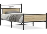 Vidaxl Struttura Letto Senza Materasso Rovere Sonoma 107X203 Cm Materiale A Base Di Legno