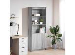 Vetrinetta In Stile Elegante Sonoma Grigio 70X35X180 Cm In Legno - Cassettiere Hommie4873014 2Parti