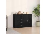 Vidaxl Credenze 2 Pezzi Look Rovere Nero 60 X 31 X 84 Cm