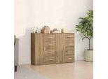 Vidaxl Credenze 2 Pezzi Rovere Artigianale 60 X 31 X 84 Cm Materiale A Base Di Legno