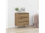 Vidaxl Credenza In Rovere Lavorata A Mano 60 X 35 X 70 Cm Materiale A Base Di Legno
