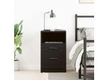 Maison Exclusive - Comodino Nero Effetto Rovere 40 X 35 X 65 Cm Materiale Ligneo