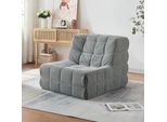 Sedia Da Terra 'Koskyvn' Imbottita Sedia Da Terra Con Schienale 75 X 90 X 100 Cm Tessile Grigio