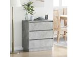 Vidaxl Comodino Grigio Cemento 71 X 34,5 X 75 Cm Materiale A Base Di Legno