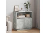 Vidaxl Credenza Con Led Grigio Cemento 71 X 34,5 X 75 Cm Materiale A Base Di Legno