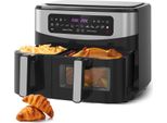 Friggitrice Ad Aria Doppio Cestello, 10L(4Lx6L) Xxl, 12 Programmi, Timer, Friggitrice Aria Calda Da 2600W Per Pollo Intero, Sana Preparazione A Basso Contenuto Di Olio
