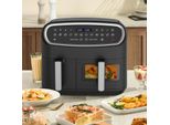 Friggitrice Ad Aria Doppio Cestello, 10L Xxl Capacità, Funzione 12 In 1, 50-200°C, 2800W Dual Basket Air Fryer Con Finestra, Touchscreen, Cottura Sana, Veloce E Versatile